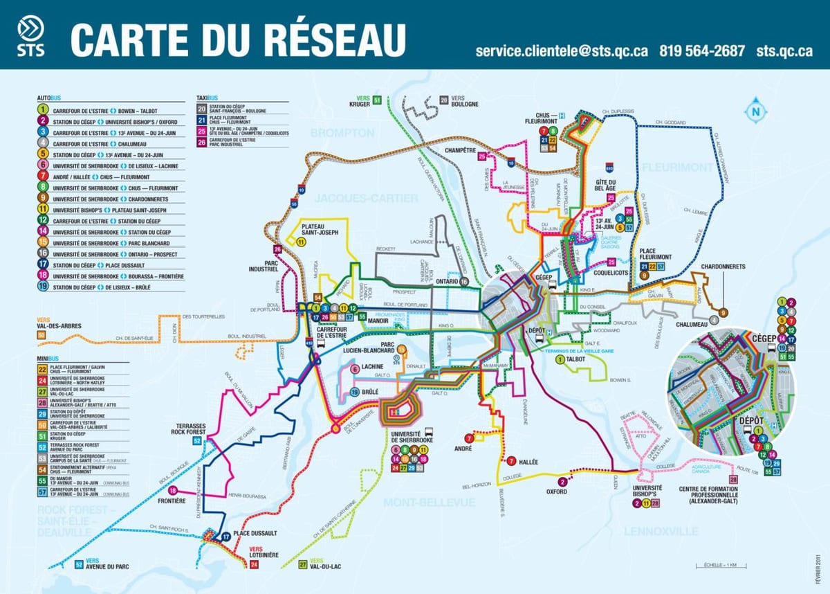 Քարտեզը ավտոբուսային Quebec 