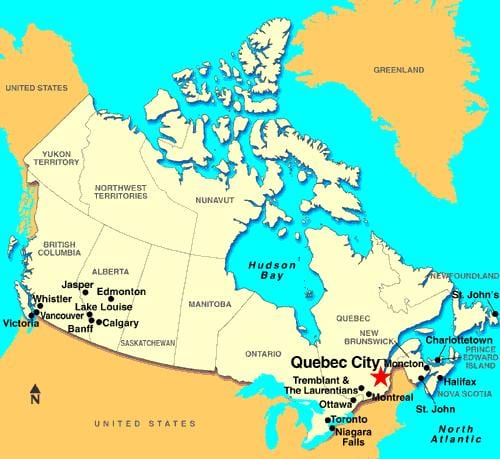 Քարտեզ քաղաքի Quebec է