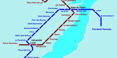 Quebec մետրոյի քարտեզ 