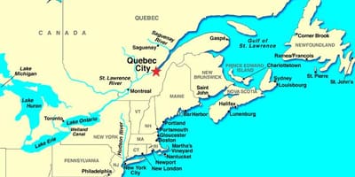 Quebec քարտեզի վրա Կանադայի